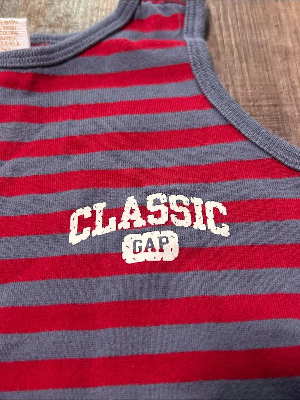 Vintage Baby Gap 1999 Boys Gray Red Striped Romper Size 12-18 Months